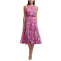 Petite Belted Floral Chiffon Midi Dress