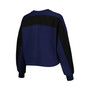 Women's Navy Michigan Wolverines Back To Reality Colorblock Pullover Sweatshirt