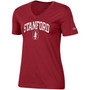 Women's Cardinal Stanford Cardinal University Arch Logo V-Neck T-shirt