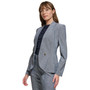 Women's Collarless Button-Front Peplum-Hem Blazer