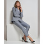 Women's Collarless Button-Front Peplum-Hem Blazer