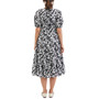Cotton Crosshatch Tiered Midi Maternity Dress