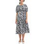 Cotton Crosshatch Tiered Midi Maternity Dress