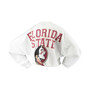 Women's White Florida State Seminoles Raw Hem Cropped Long Sleeve T-shirt
