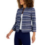 Women's Striped Band-Collar Jacket