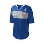 Women's Royal and Gray Los Angeles Dodgers Lead Off Notch Neck T-shirt