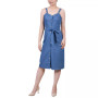 Petite Sweetheart Neck Chambray Sundress