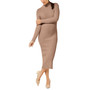 Textured Rib-Knit Midi Maternity Dress