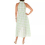 Women's Plaid Cotton Collared Belted Dress