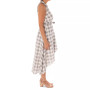 Women's Plaid Cotton Collared Belted Dress