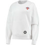 Women's White New York Knicks Camila Crew Pullover Sweatshirt
