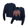 Women's Navy Chicago Bears Skyler Parkway Cropped Long Sleeve T-shirt
