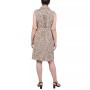 Petite Printed Sleeveless Belted Shirtdress