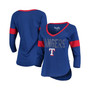 Women's by Alyssa Milano Royal Texas Rangers Ultimate Fan 3/4 Sleeve Raglan V-Neck T-shirt