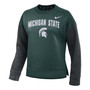 Women's Green, Charcoal Michigan State Spartans Campus Dolman Pullover Sweatshirt