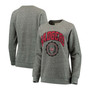 Women's Heathered Gray Wisconsin Badgers Edith Vintage-Like Knobi Pullover Sweatshirt