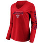 Women's Red Washington Nationals Core High Class Long Sleeve V-Neck T-shirt