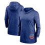 Women's Heathered Royal Chicago Cubs Split Logo Legend Hoodie Training Performance Top