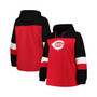 Women's Red Cincinnati Reds Plus Size Colorblock Pullover Hoodie