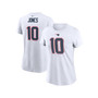 Women's Mac Jones White New England Patriots Player Name Number T-shirt