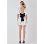 Women's Contrast Bow Low Back Mini Dress