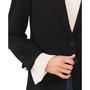 Women's Notched Collar Contrast Ruffled-Cuff Blazer