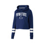 Women's Navy Penn State Nittany Lions Throwback Stripe Cropped Pullover Hoodie