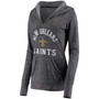 Women's Black New Orleans Saints Doubleface Slub Pullover Hoodie