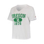 Women's White Oregon Ducks Intramural Boyfriend Tri-Blend V-Neck T-shirt
