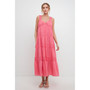 Women's Ruched Layered Sweetheart Maxi Dress