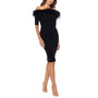 Women's Feather-Trim Off-The-Shoulder Scuba Crepe Dress