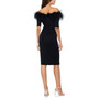 Women's Feather-Trim Off-The-Shoulder Scuba Crepe Dress