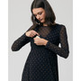 Women's Dot Nursing Dress Black