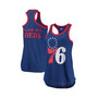 Women's Royal Philadelphia 76ers Showdown Scoop-Neck Racerback Tank Top