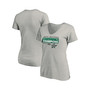 Women's Branded Gray Dallas Stars 2020 Western Conference Champions Locker Room Taped Up V-Neck T-shirt