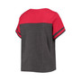 Women's Heathered Charcoal and Red Washington Nationals Plus Size Colorblock T-shirt