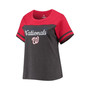 Women's Heathered Charcoal and Red Washington Nationals Plus Size Colorblock T-shirt