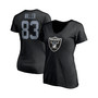 Women's Branded Darren Waller Black Las Vegas Raiders Player Icon Name and Number V-Neck T-shirt