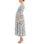 Tie Waist Tiered Midi Maternity Dress