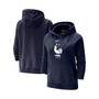 Women's Navy France National Team Varsity Raglan Tri-Blend Pullover Hoodie