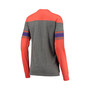 Women's Orange and Heathered Gray Clemson Tigers Lizzy Flocking Striped Long Sleeve T-shirt