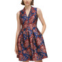 Petite Sleeveless Floral Jacquard Dress