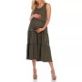 Maternity Plus Size Scoop Neck Tiered Midi Dress