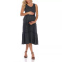 Maternity Plus Size Scoop Neck Tiered Midi Dress