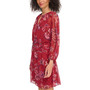 Petite 3/4-Sleeve Chiffon Keyhole Dress