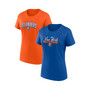 Women's Branded Royal, Orange New York Islanders Two-Pack Fan T-shirt Set