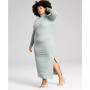 Women's Ribbed High-Neck Midi Bodycon Dress, XS-4X