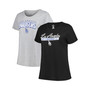 Women's Black, Heather Gray Los Angeles Dodgers Plus Size T-shirt Combo Pack