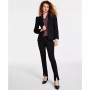 Women's Puff-Shoulder Open Front Long Sleeve Blazer