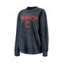 Women's Navy Cleveland Indians Comfy Cord Pullover Sweatshirt